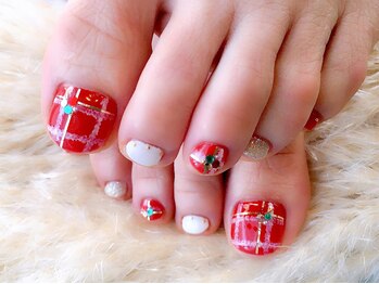 アミネイルズ(AmiNails)/チェック柄フット♪