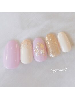 たゆ ネイル(たゆnail)/ピンクキラキラアートネイル