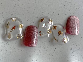 アイネイルズ 池袋店(I-nails)/金箔シェルネイル