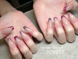 カラフルグリッターフレンチ