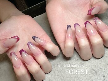 フォレスト(FOREST Hair&Nail)/カラフルグリッターフレンチ