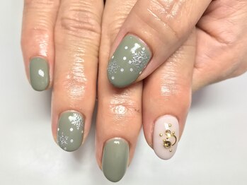 クォーターリゾートネイル(QUARTER RESORT nail)/くすみワンカラーネイル☆
