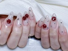 モナサロン(Mona salon)/バラ 乳白 ドット パラジェル