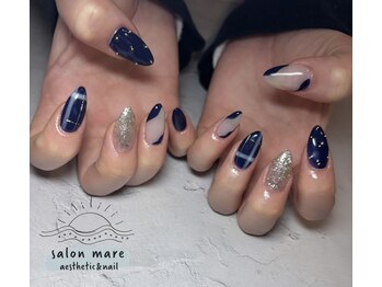サロン マレ(salon mare)/ネイビーネイル/やり放題