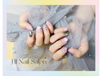 エイチワン(H1)/流行りのミラーネイル+ドット