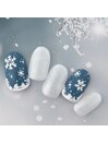 ぷっくり雪の結晶ネイル