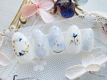 ネイルサロンアンドスクール ラフィーネ 池袋店/押し花ネイル◆¥7990