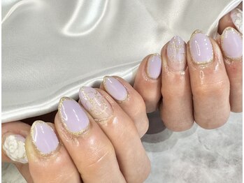 アリイネイルズ(ALII Nails)/パープルフラワーネイル