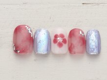 ノーネイル 蒲田(NO NAIL KAMATA)/タイダイ花　￥4990