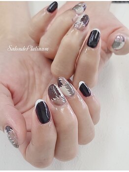 チェックネイル/秋冬