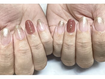 パラジェル登録サロン バランス シンプルネイル&アイラッシュ 新田東店(balance)/ブロンズネイル