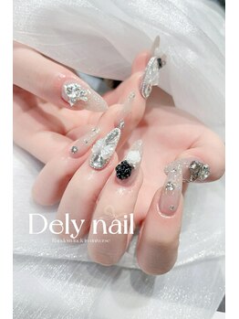 デリーネイル(Dely_nail)/キラキラ輝くリボン&ローズ