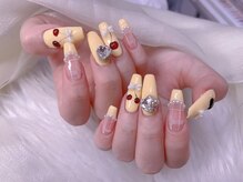 スノーネイルサロン 新宿店(Snow nail salon)/さくらんぼ/チェック/イエロ系