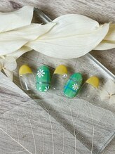 ネイルサロン アージュ(Nail Salon A jyu)/フラワーチェックネイル