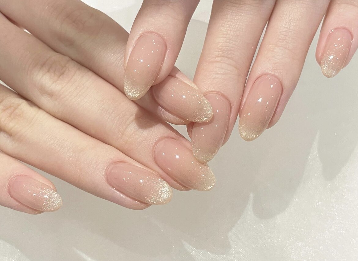 フレンチネイルニュアンスネイルワンカラーシンプルベージュ