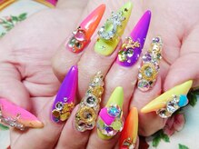 ネイル ゴシップ(Nail Gossip)/ビジュ-×縦グラデ
