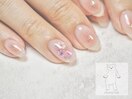 チークネイル 押し花ネイル