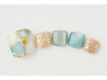 アトリエプラスエヌ(Atelier+N)/【フットネイル】マグ夏ネイル