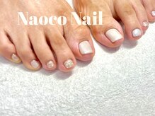 ナオコネイル(Naoco Nail)/フット＊シルクホワイト＊ラメ