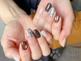 ツイードネイル/ブラウンネイル