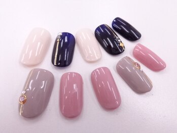 ネイルサロンクイール 宇都宮店(NAIL SALON QUILL)/ワンカラー+ラインテープ