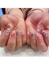 ハーティーネイル hearty nail 溝の口店/キュートなピンクネイル