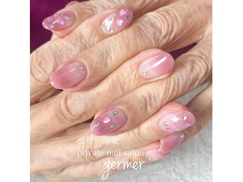 ジェルメ(germer)/ピンクのグラデーションにハート