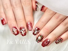 ユーネイルズ 恵比寿(Yu.NAILS.)/ボルドー◎バレンタインデザイン