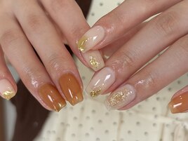 オレンジ×ゴールド