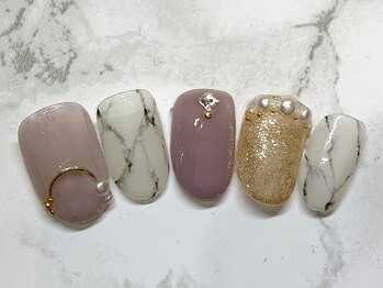 ラリュールネイル(L'Allure nail)/大理石柄♪上品ネイル¥8200