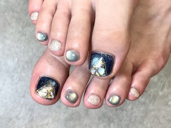 リズラッシュ 登美ヶ丘店(Rizz lash)/フットネイル シンプルデザイン