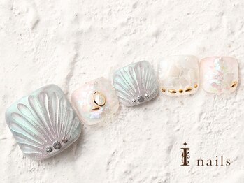 アイネイルズ 横浜WEST店(I-nails)/人魚の鱗フット　10480円