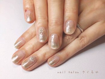 シャンパンゴールドラメグラ☆