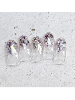 ネイルアンドまつげ リュフェール 五反田(Nail Lufaire)/ガラスラメグラデ