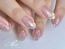 大粒ホロのラメグラデーション