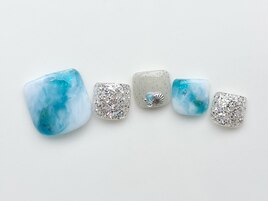 夏　フット　海　マーブル