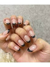 デコルネイル(Decor nail)/[河邉]黒フレンチ