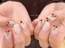 ちゅるん質感×さくらんぼネイル