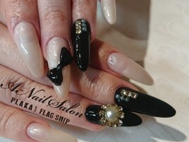 20/11/9　ベージュ×リボン