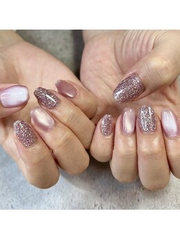 リファインネイル(refinenail)/くすみピンクマグ&フラッシュ