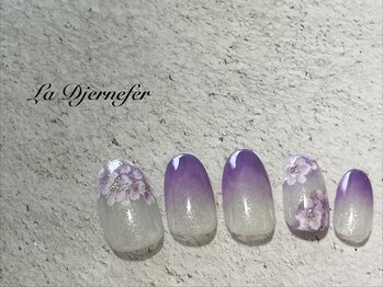 ジェルネフェル(LaDjernefer)/紫陽花ペイントネイル