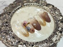 グリッター(GLITTER)/水彩花ネイル