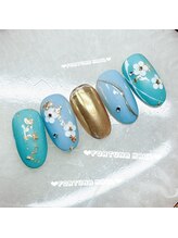 フォルトゥーナ 神田(Fortuna)/梅花和柄正月成人式ネイル¥14980