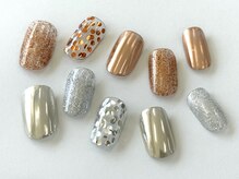 ネイルサロン クイール 小山店(NAIL SALON QUILL)/ミラー×ホロ×ラメ