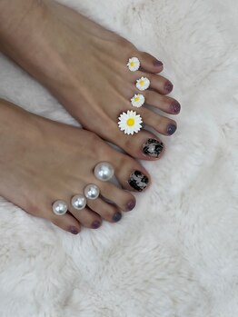 ユニティネイル(Unity nail)/バラ柄フットネイル☆