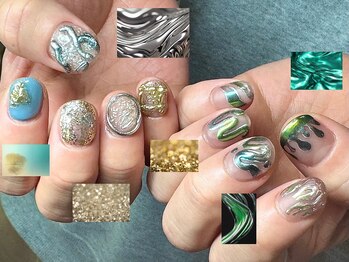 ヌル ネイル 堀江(NURU NAIL HORIE)/アシメ個性派メンズネイル☆