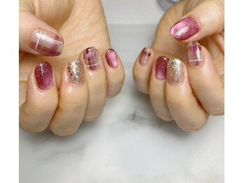 イーエフネイル(ef-nail)/マグネット×チェック柄