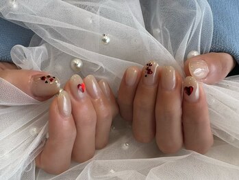 ハートホログラムネイル/デート