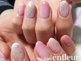カラーグラデ＆水彩フラワー☆