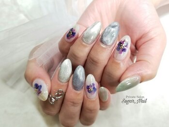 シュガーネイル(sugar nail)/紫陽花ネイル